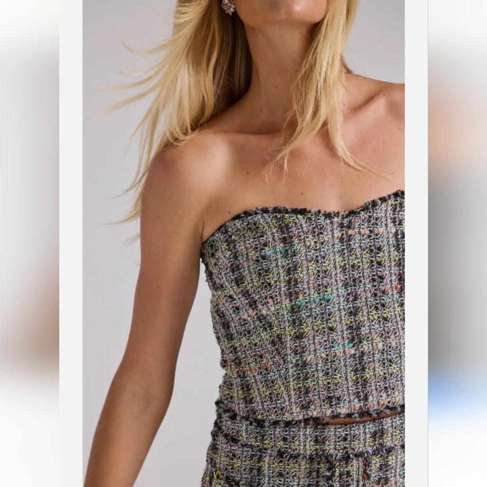 Genertion Love REVOLVE  Shay Tweed Top Black Rainbow Size Xsmall